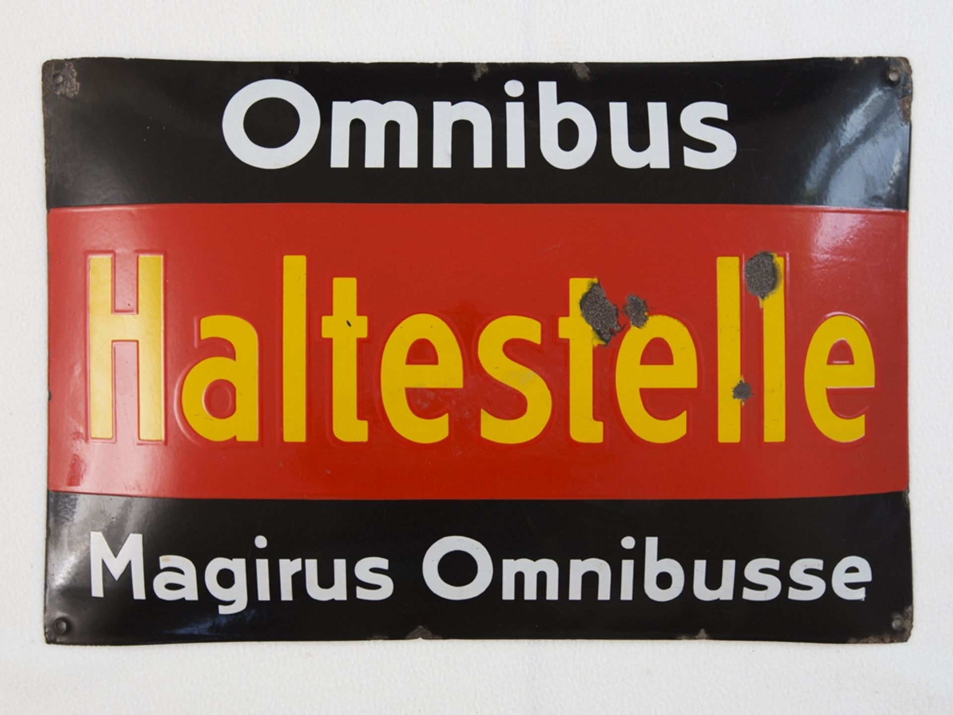 Emailschild Omnibus Magirus Omnibusse, Ulm um 1930 - Bild 7 aus 7