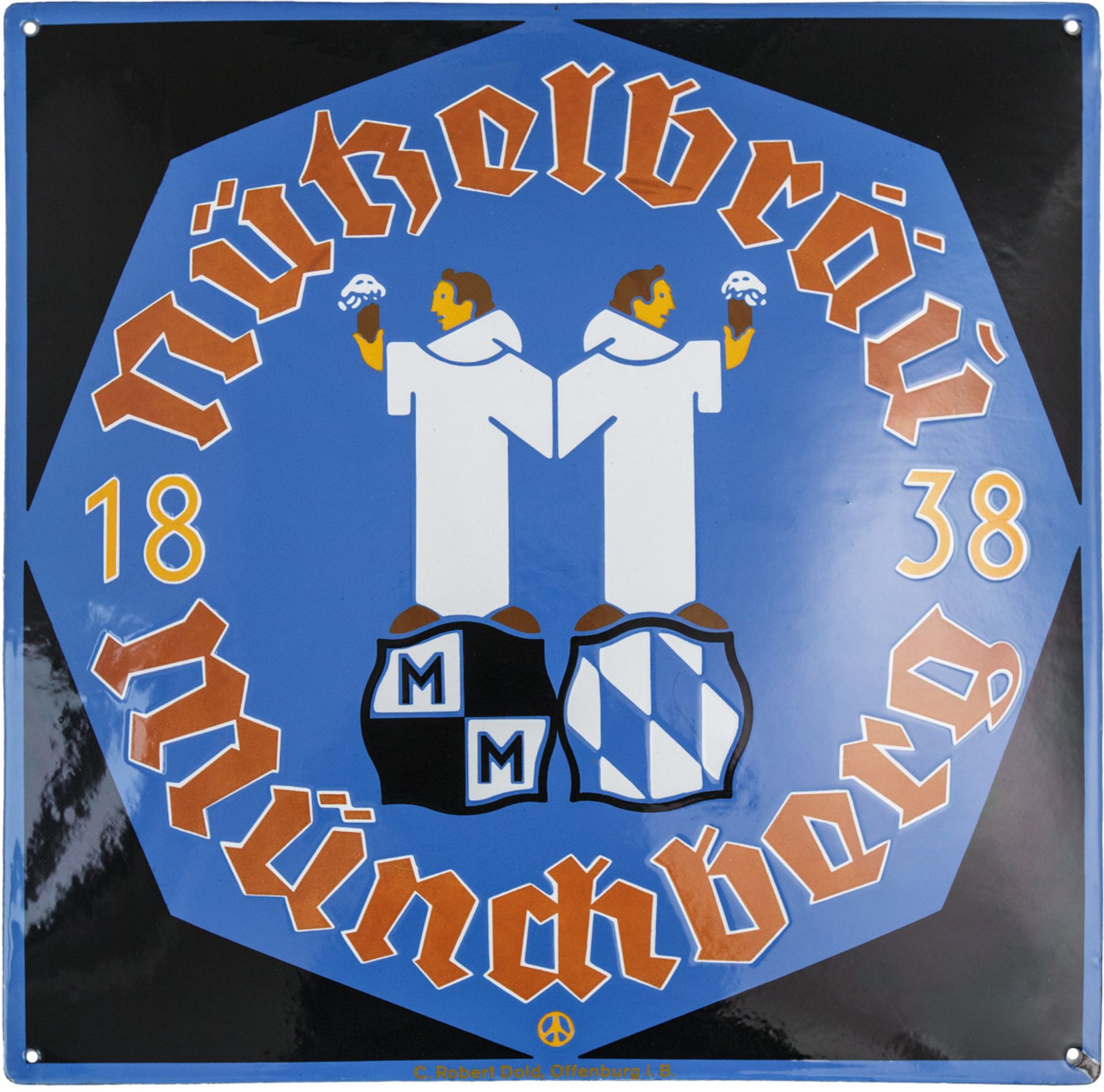 Enamel sign Nützelbräu in dream condition! Münchberg, around 1910