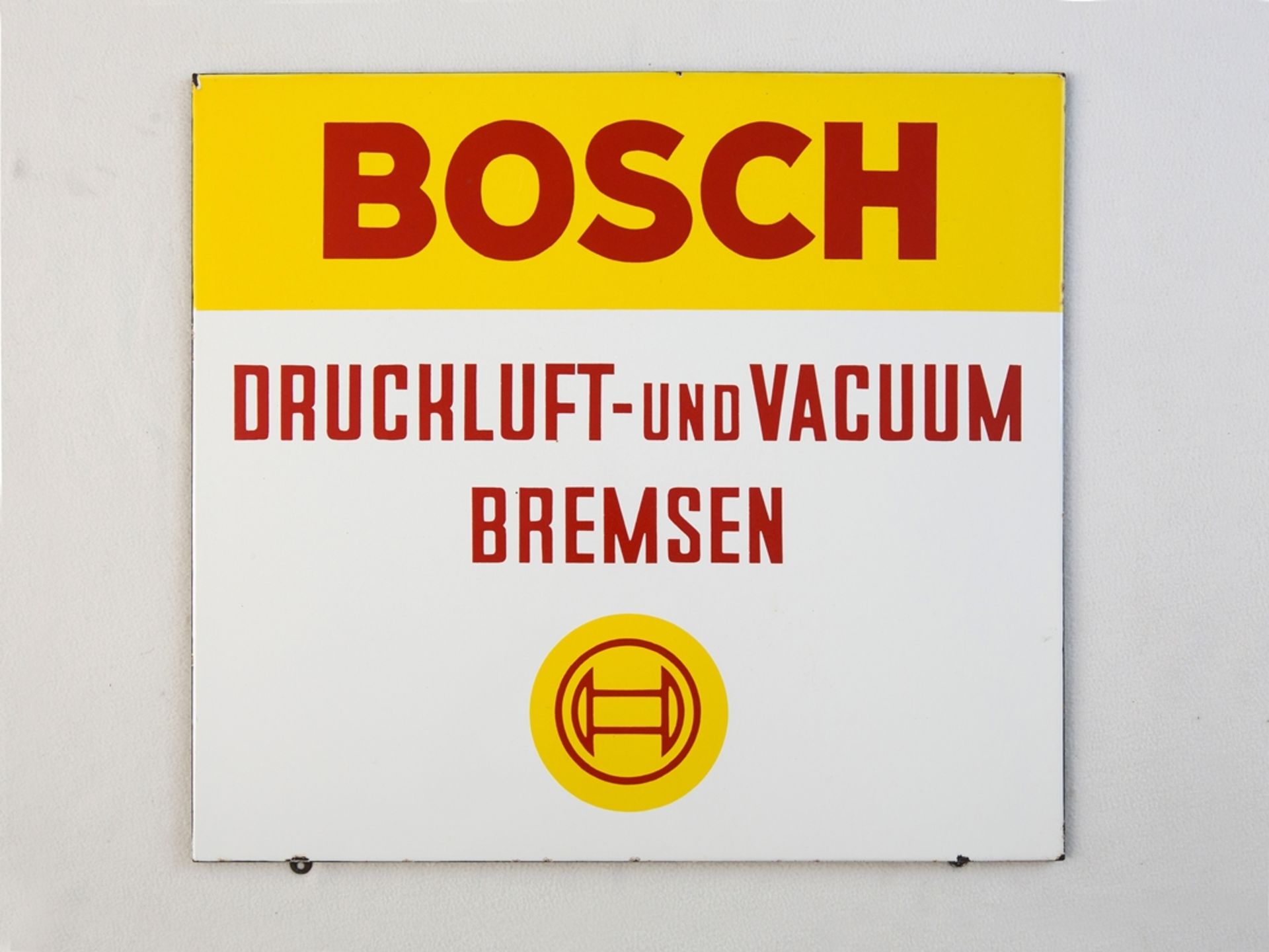 Emailschild Bosch, Druckluft- und Vacuum Bremsen, Stuttgart, um 1950/60 - Bild 7 aus 7