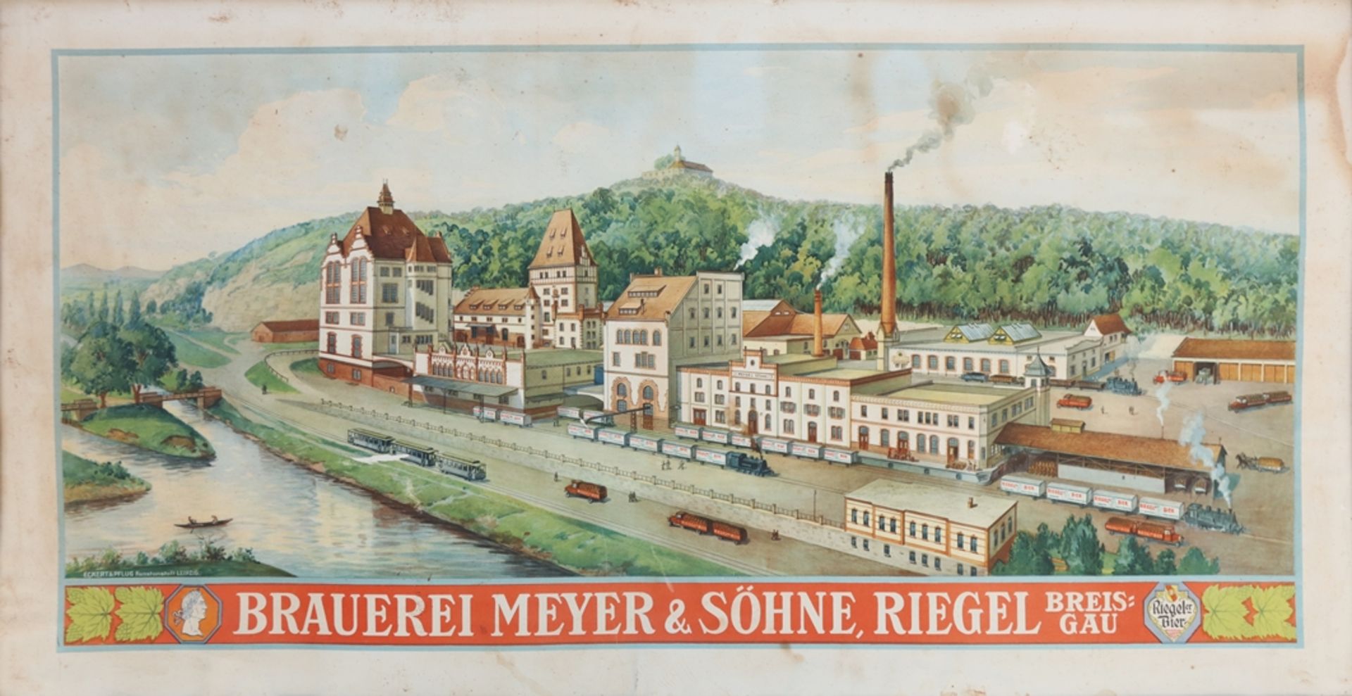 Plakat Brauereiansicht Riegeler Bier, Freiburg, um 1910 - Bild 3 aus 3