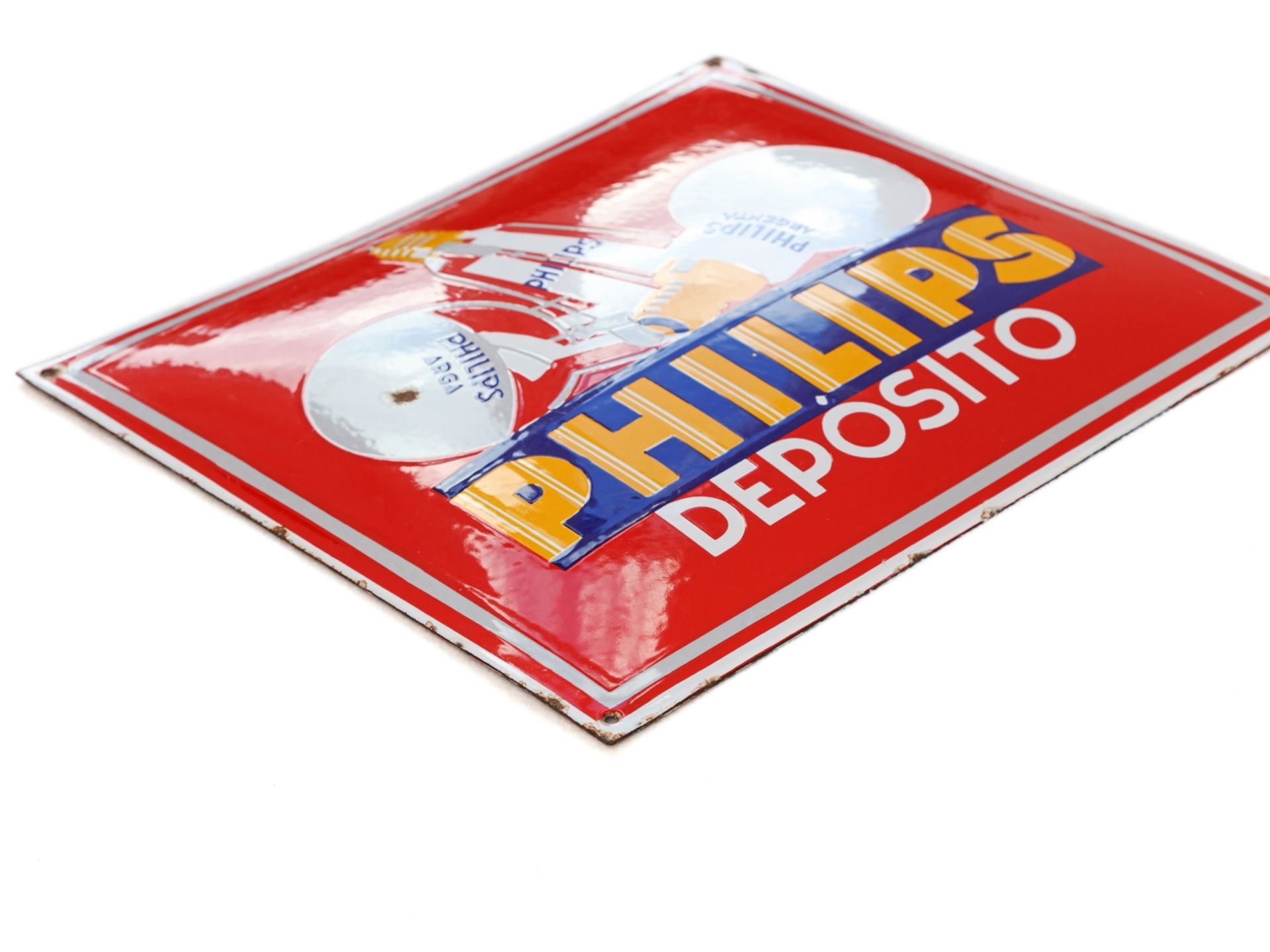 Enamel sign Philips Deposito, Spain, around 1930 - Image 2 of 7