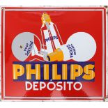 Enamel sign Philips Deposito, Spain, around 1930