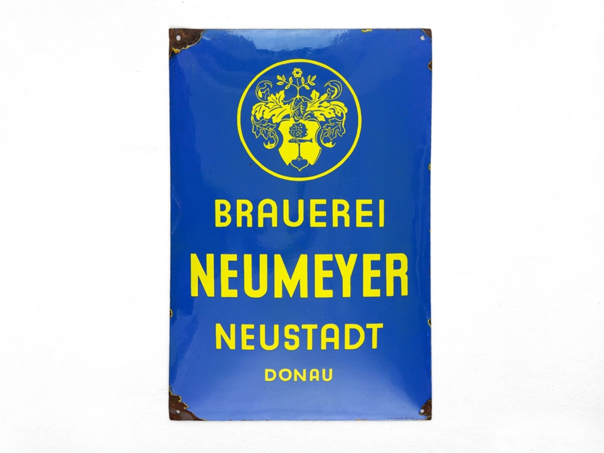 Enamel sign for the Neumeyer brewery, Neustadt Donau, around 1930 - Image 7 of 7