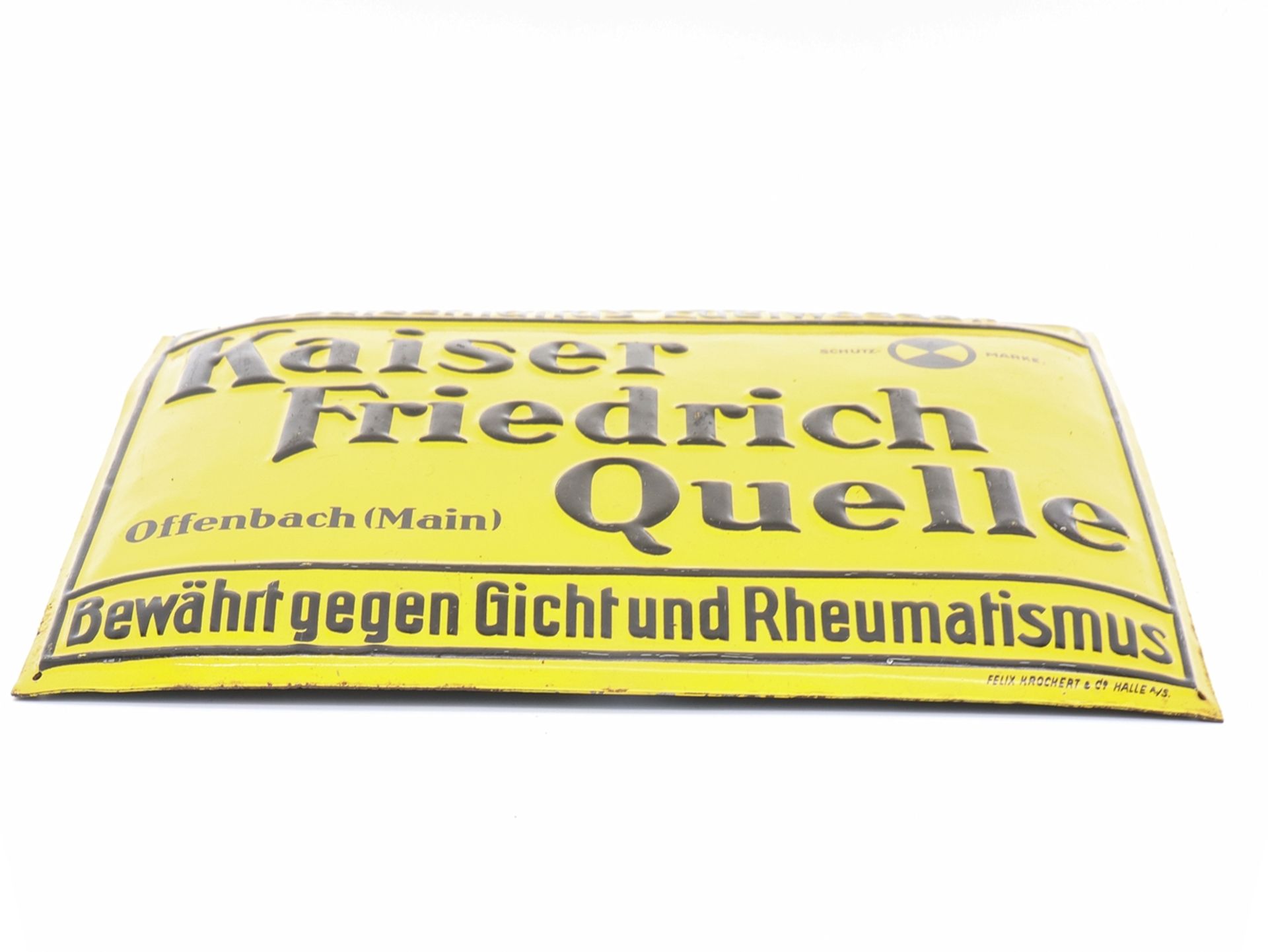 Tin sign Kaiser Friedrich Quelle, Offenbach am Main around 1920 - Image 2 of 4