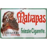 Emailschild Matrapas Cigaretten Dresden um 1910