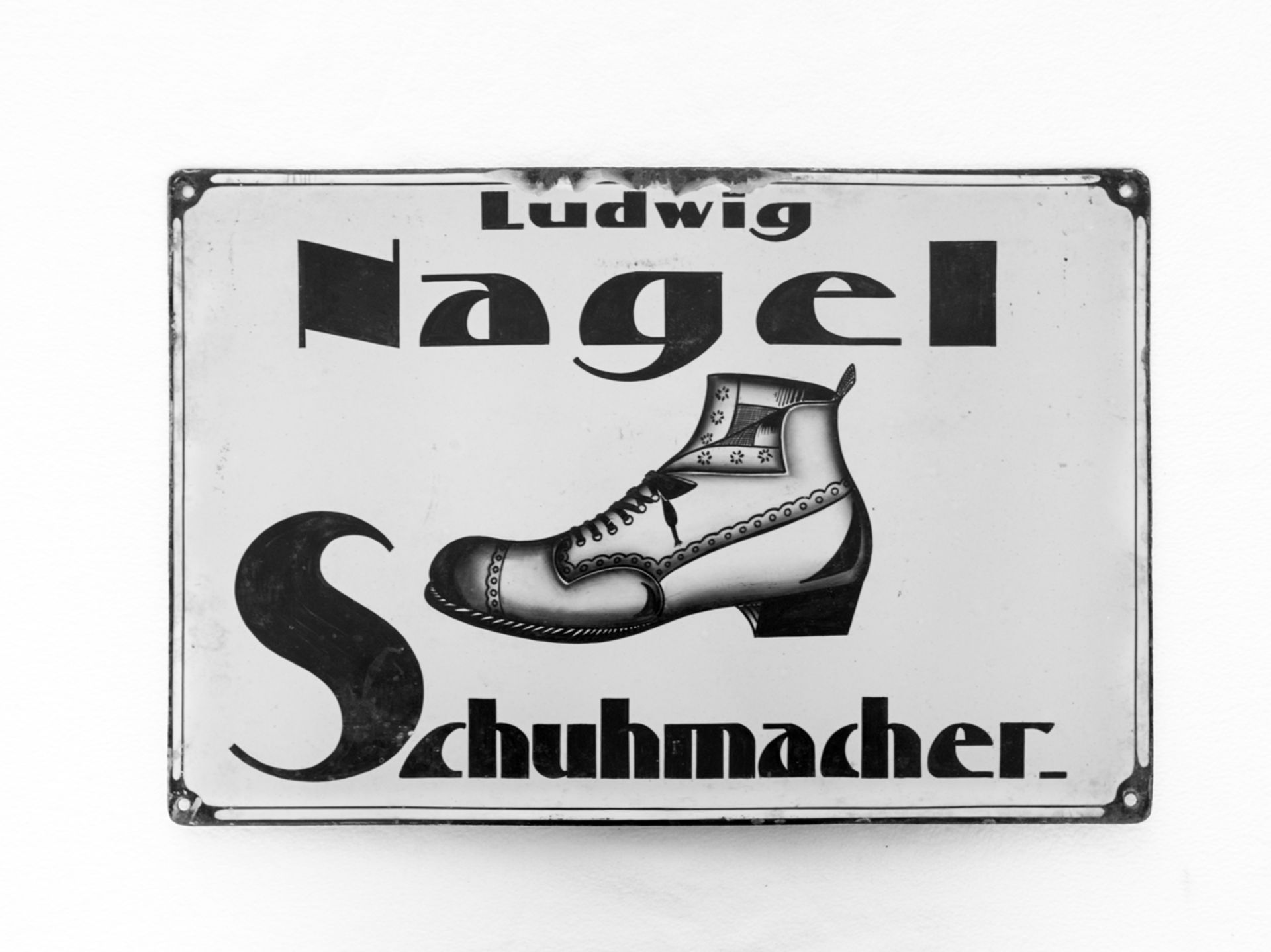 Emailschild Schuhmacher Ludwig Nagel, um 1900 - Bild 7 aus 7