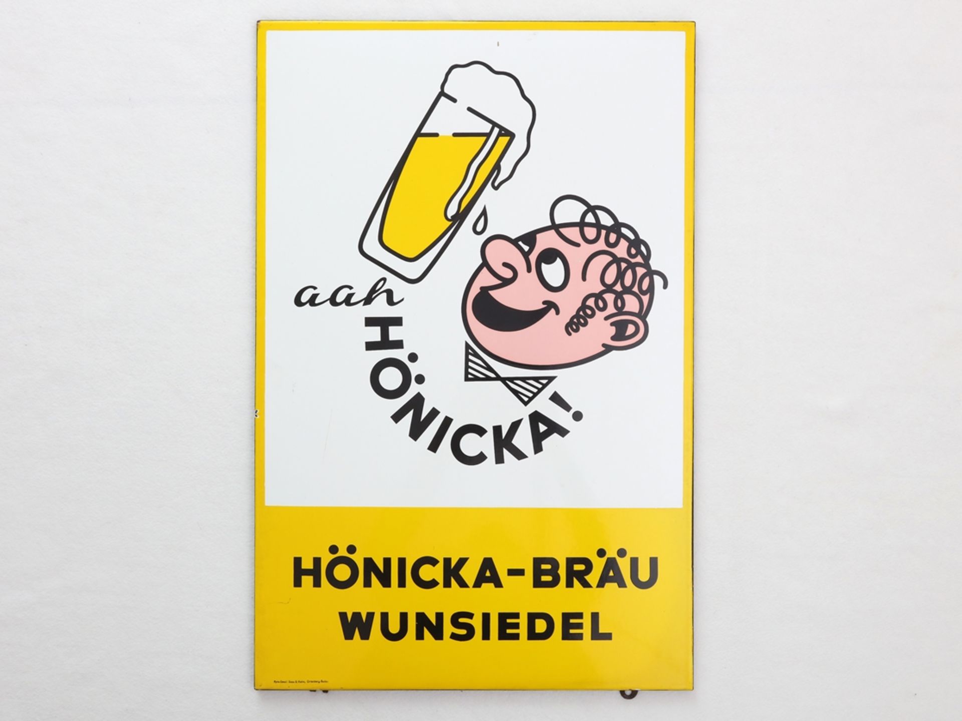 Emailschild Hönicka-Bräu,  Wunsiedel, um 1950 - Bild 7 aus 7
