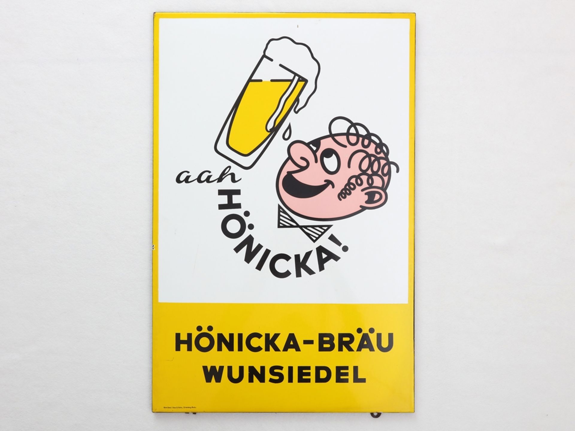 Enamel sign Hönicka-Bräu, Wunsiedel, around 1950 - Image 7 of 7