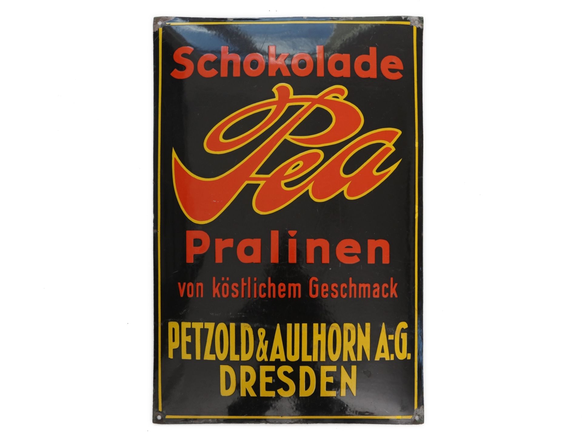 Emailschild Pea Schokolade Pralinen, Dresden, um 1920 - Bild 7 aus 7