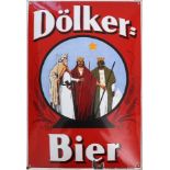 Emailschild Dölker Biere, Rottenburg am Neckar, um 1920