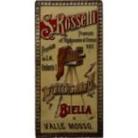 Tin sign S.Rosetti, Fotografo Biella/Italy, around 1900