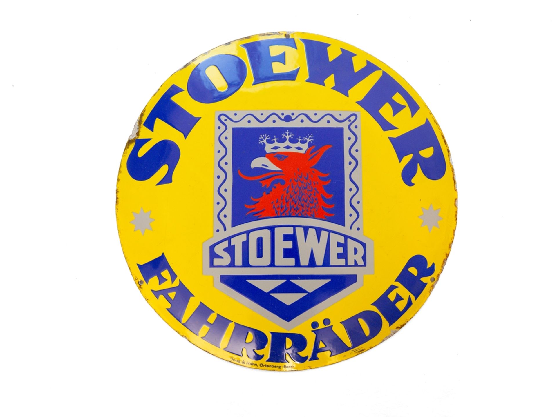 Enamel sign Stoewer bicycles, Stettin, around 1920 - Image 6 of 6