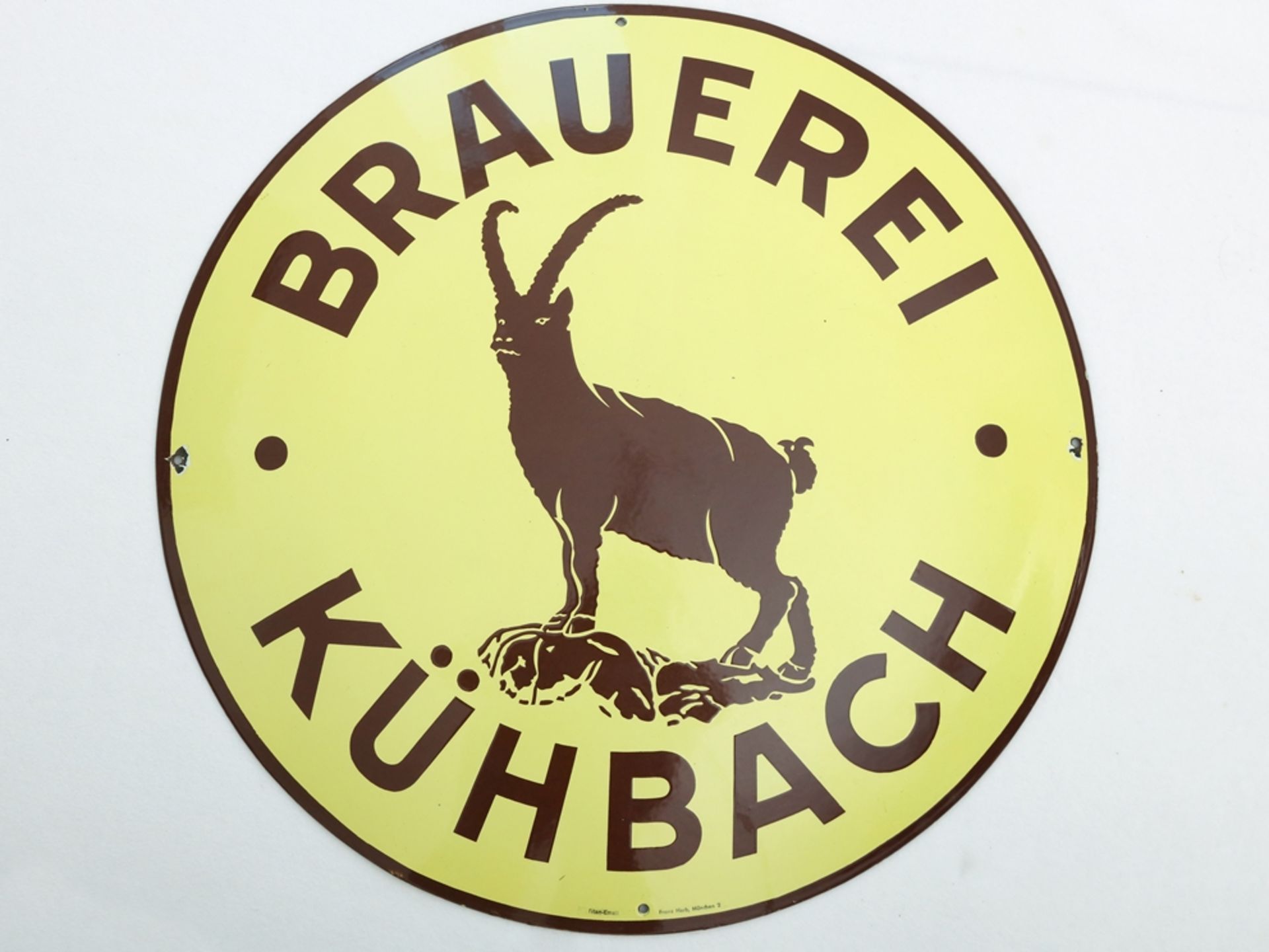 Enamel sign Kühbach brewery around 1930 - Image 7 of 7