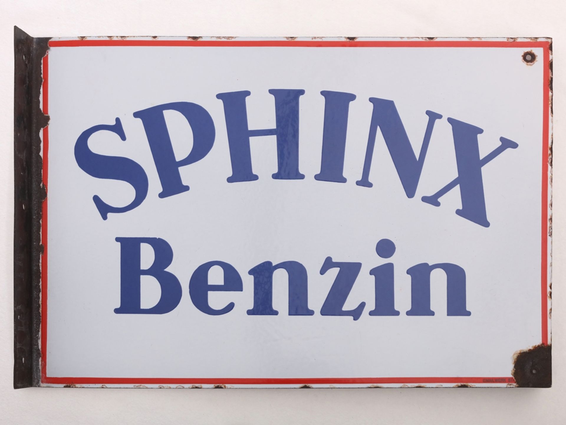 Enamel sign Sphinx petrol, Austria, around 1920  - Image 7 of 7