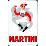 Emailschild Martini Jockey, Belgien, datiert 1952