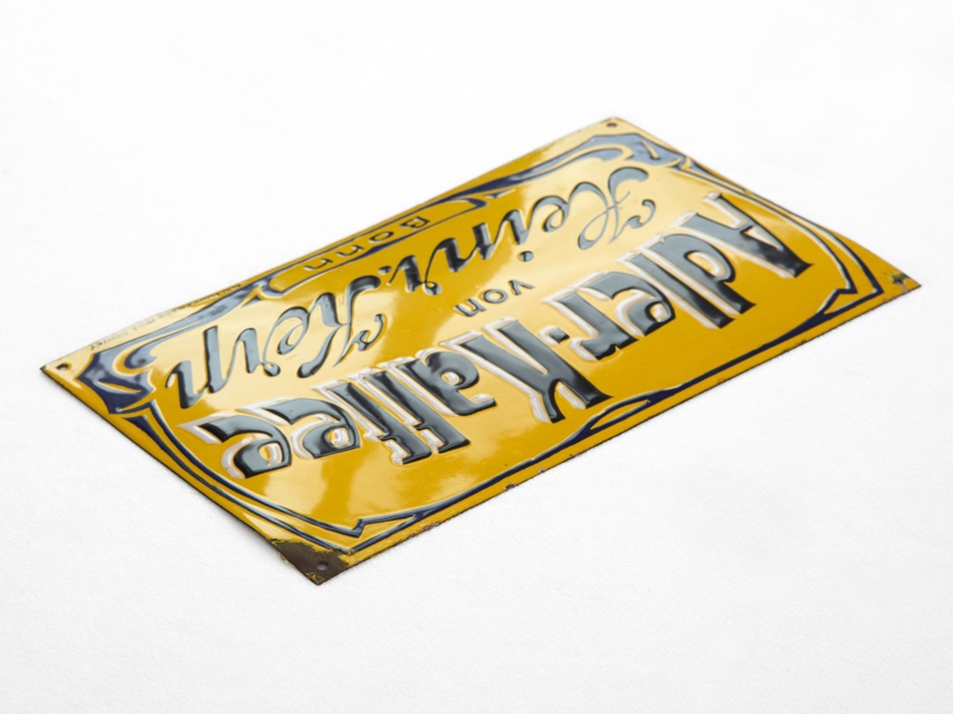 Enamel sign Adler-Kaffee - in the finest Art Nouveau style, Bonn, around 1900 - Image 5 of 7