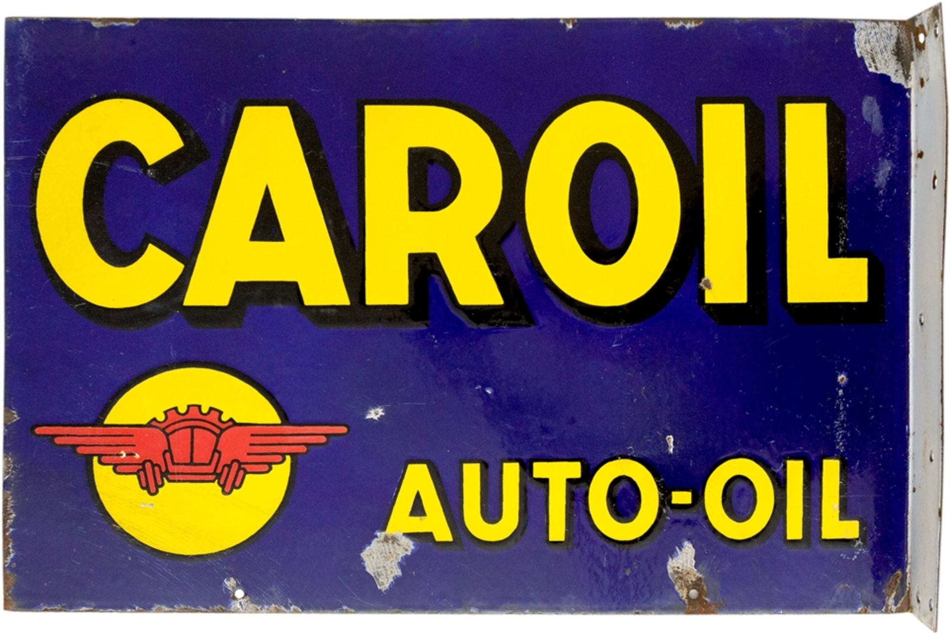 Emailschild Caroil Auto Oil, um 1930