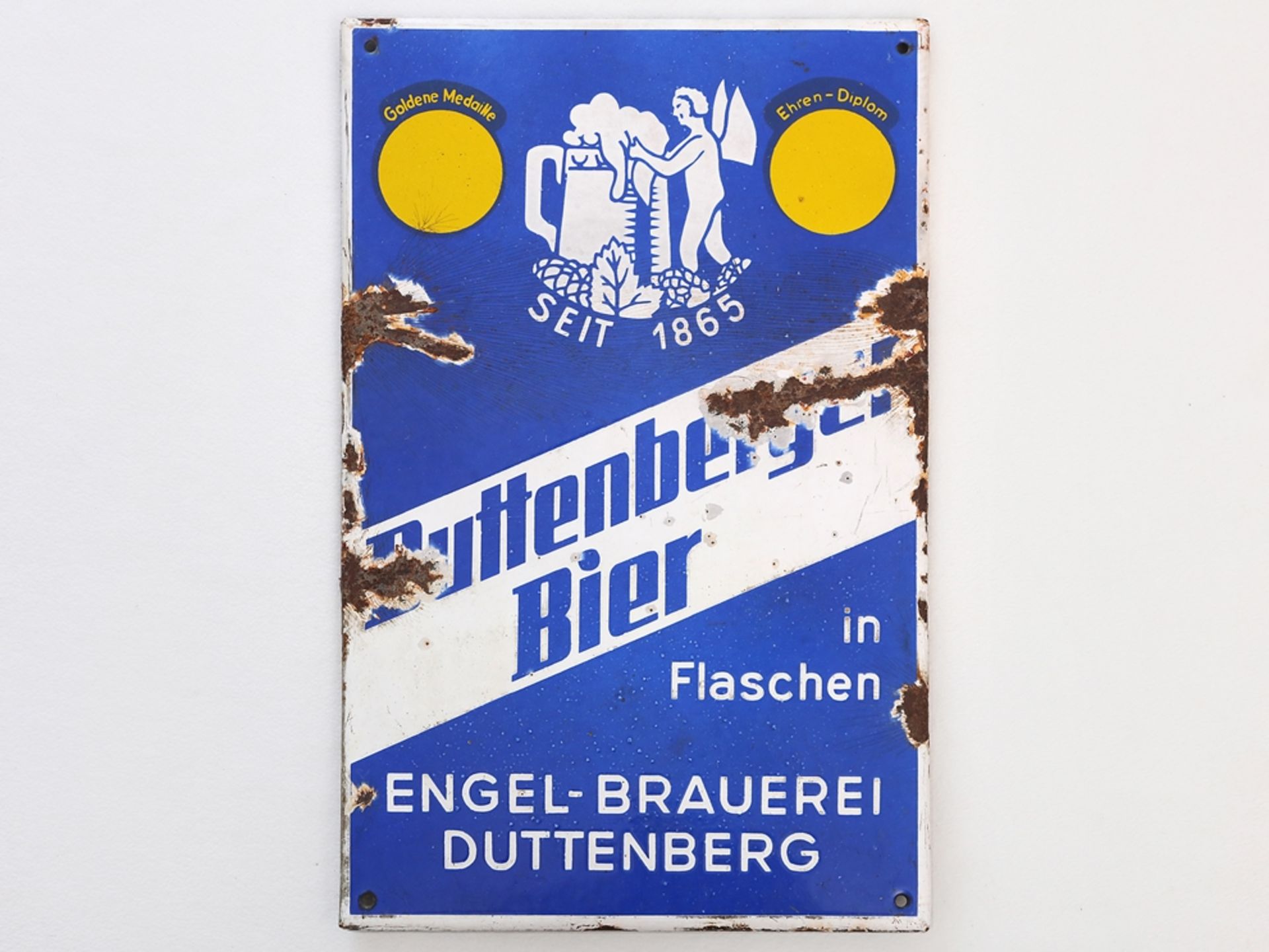Enamel sign Engel Brauerei Duttenberg, Bad Friedrichshall, around 1930 - Image 7 of 7