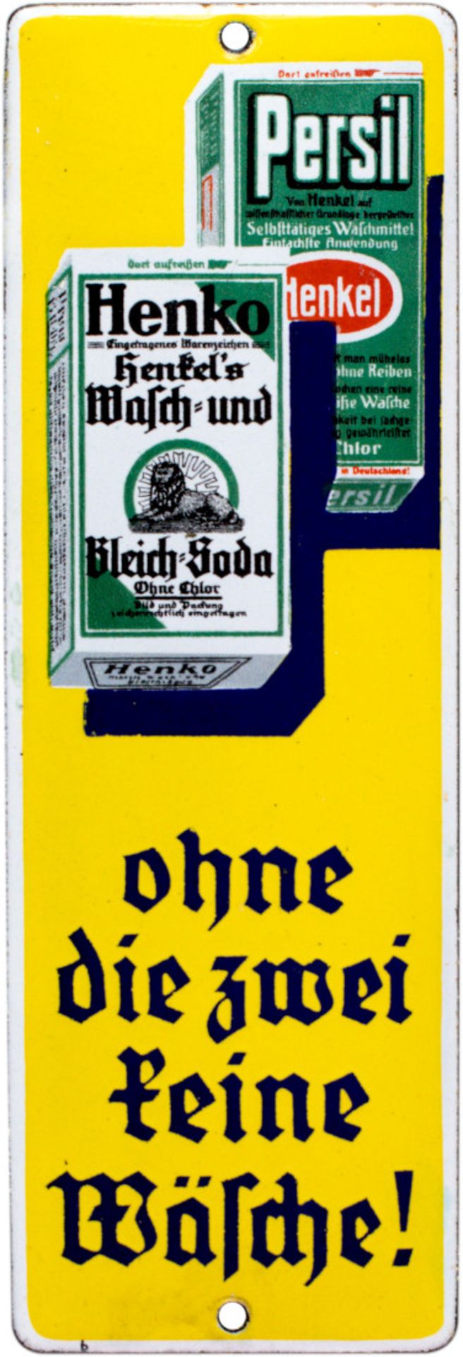 Enamel sign Persil, Henko door sign, Düsseldorf, around 1930