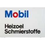 Enamel sign Mobiloel, Heizoel, Schmierstoffe around 1960