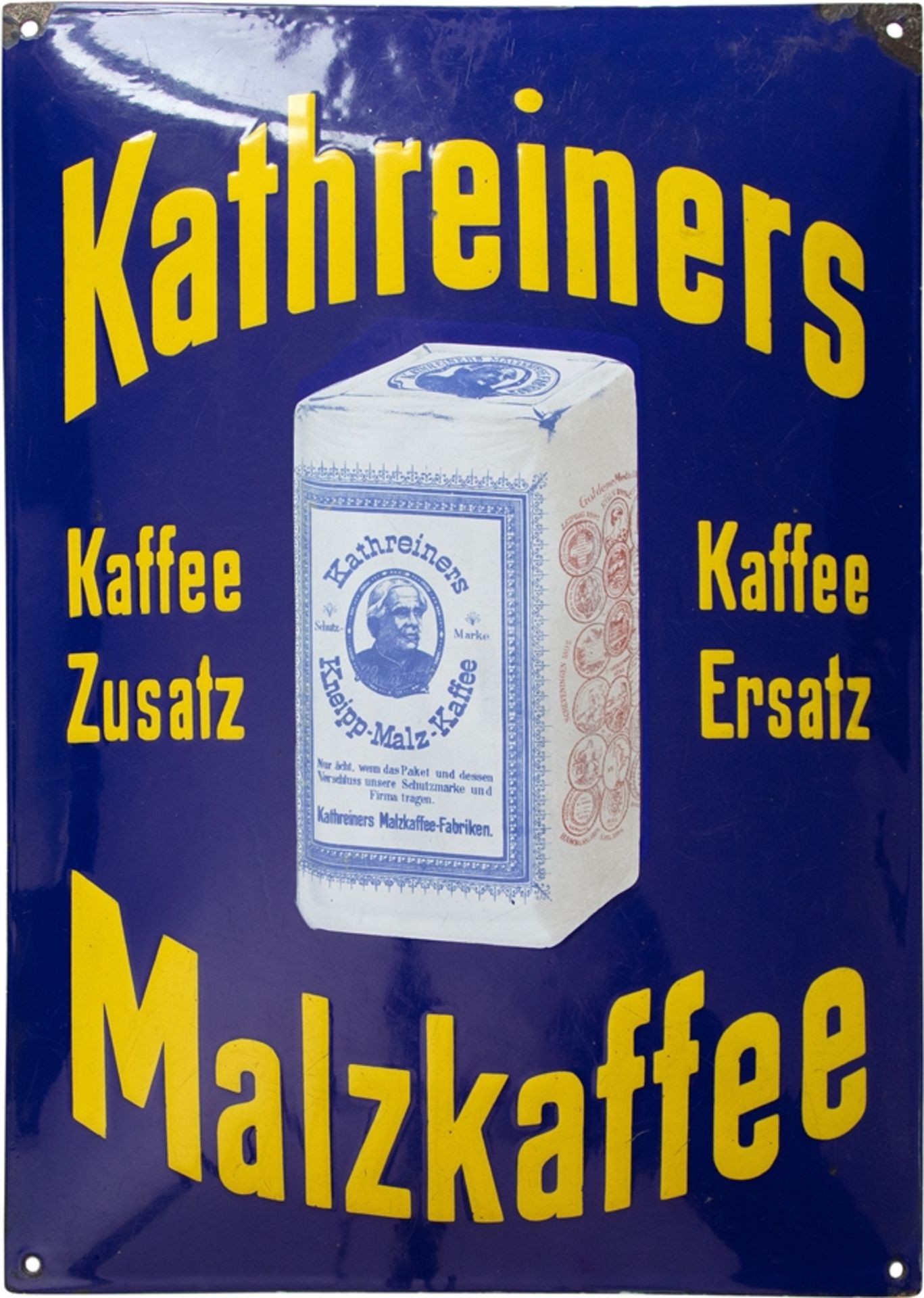 Enamel sign Kathreiners Malzkaffee, Munich around 1920