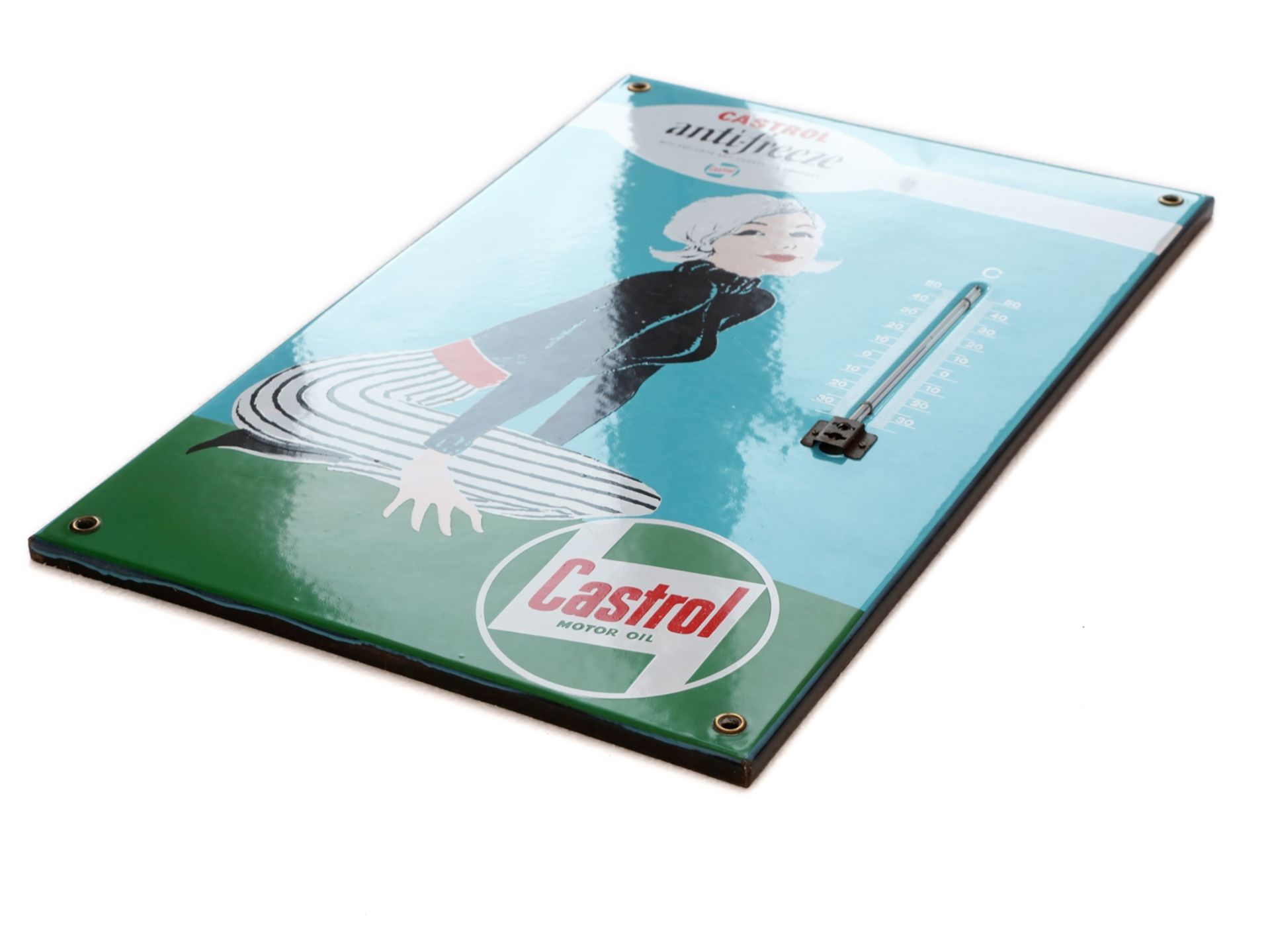 Emailschild Castrol Motor Oil Anti Freeze im Traumzustand! Um 1960 - Bild 3 aus 7