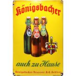 Emailschild Brauerei Königsbacher Koblenz, um 1930