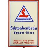 Enamel sign Schwabenbräu, brewery Rob. Leicht, Stuttgart-Vaihingen, around 1950