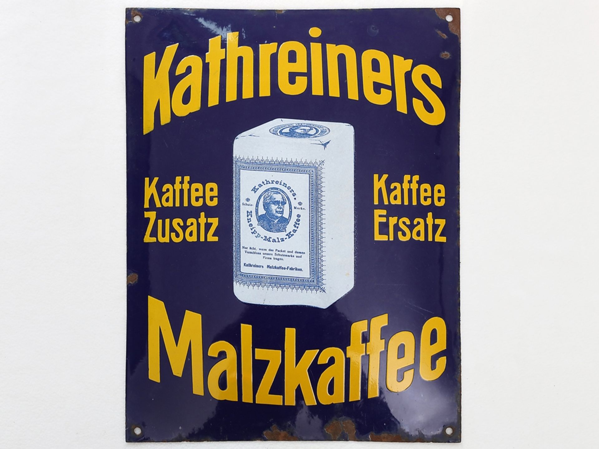 Emailschild Kathreiners Malzkaffee München, um 1920 - Bild 7 aus 7