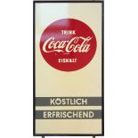 Werbeschild Trinkt Coca Cola Eiskalt, um 1960