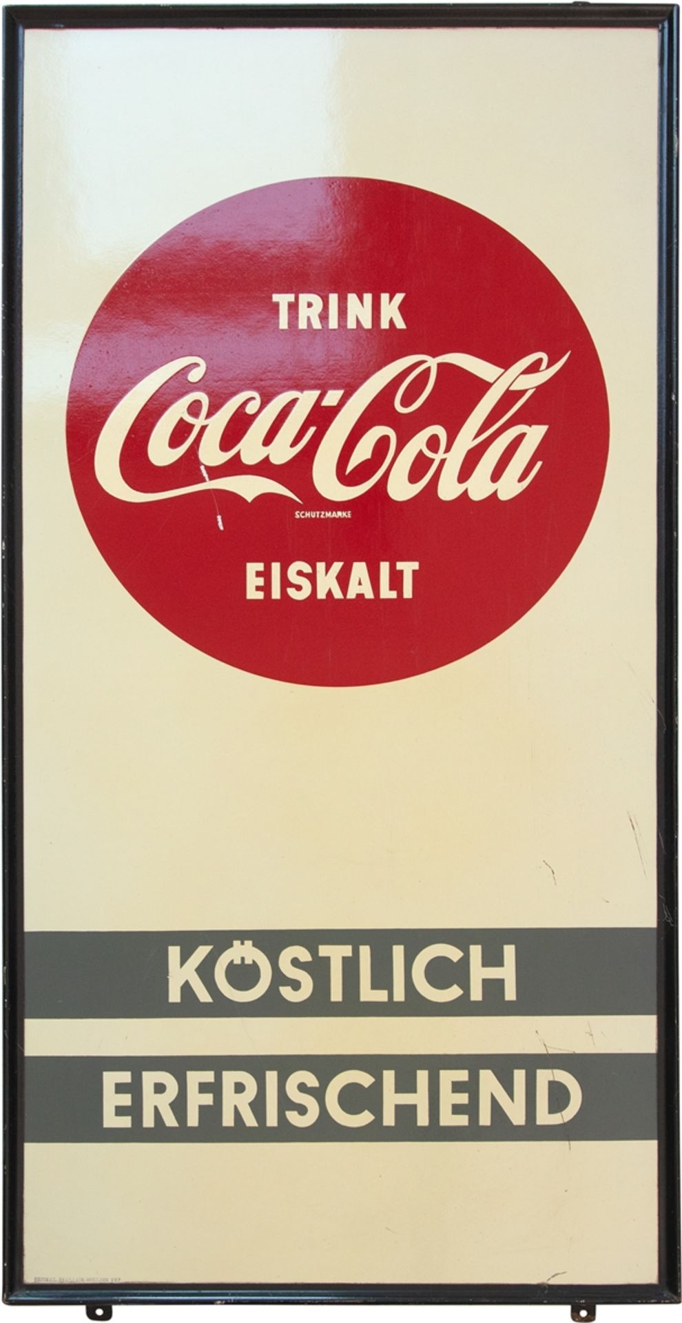 Advertising sign Drink Coca Cola Ice Cold, around 1960