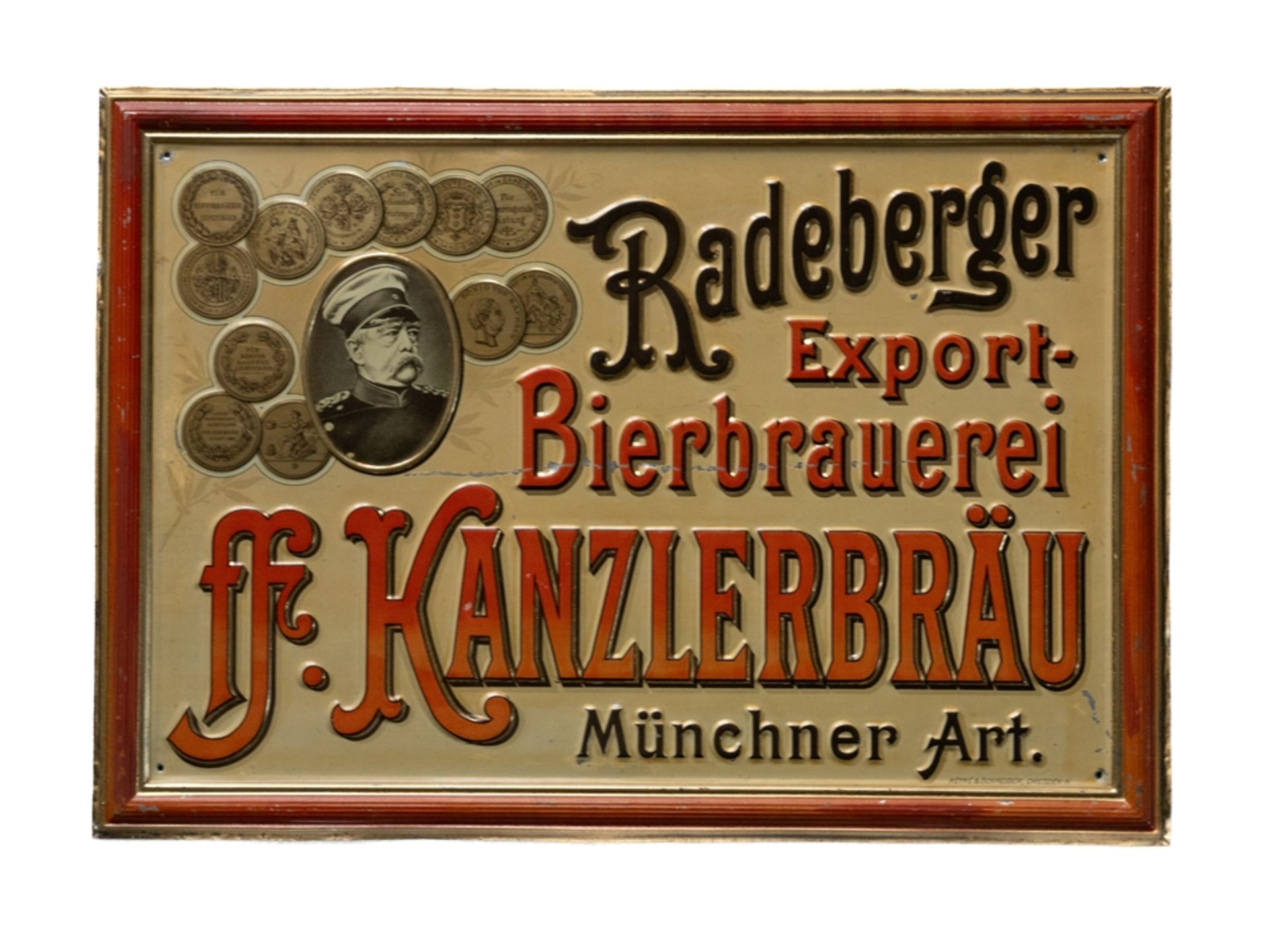 Tin sign Radeberger Kanzlerbräu, Radeberg, around 1900 - Image 4 of 4