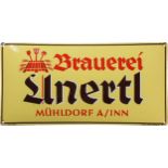 Enamel sign for the Unertl brewery, wheat beer, Mühldorf am Inn, around 1930