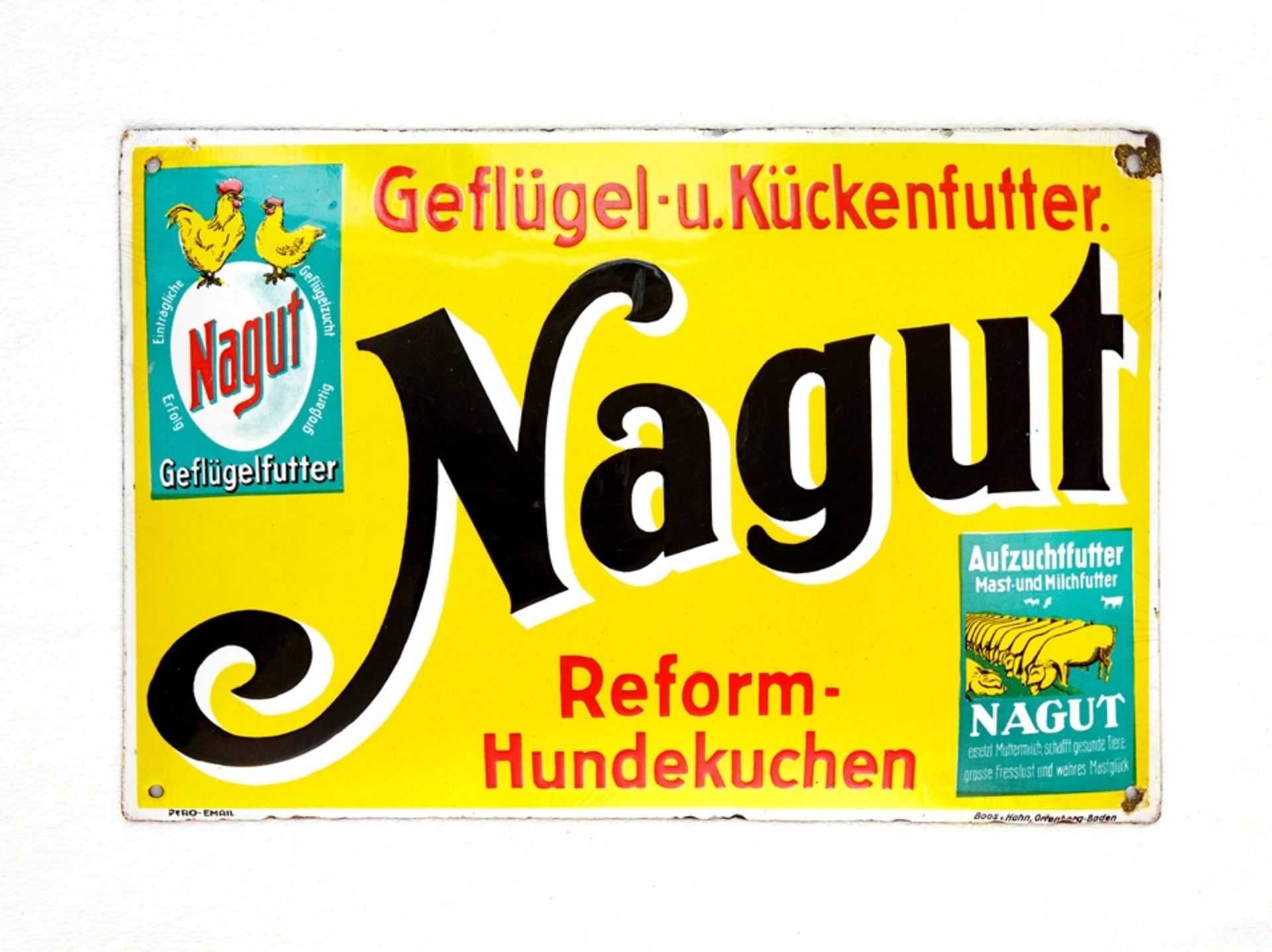 Enamel sign Nagut Geflügel u. Kü(c)kenfutter, Lage/Kreis Lippe, around 1920 - Image 7 of 7