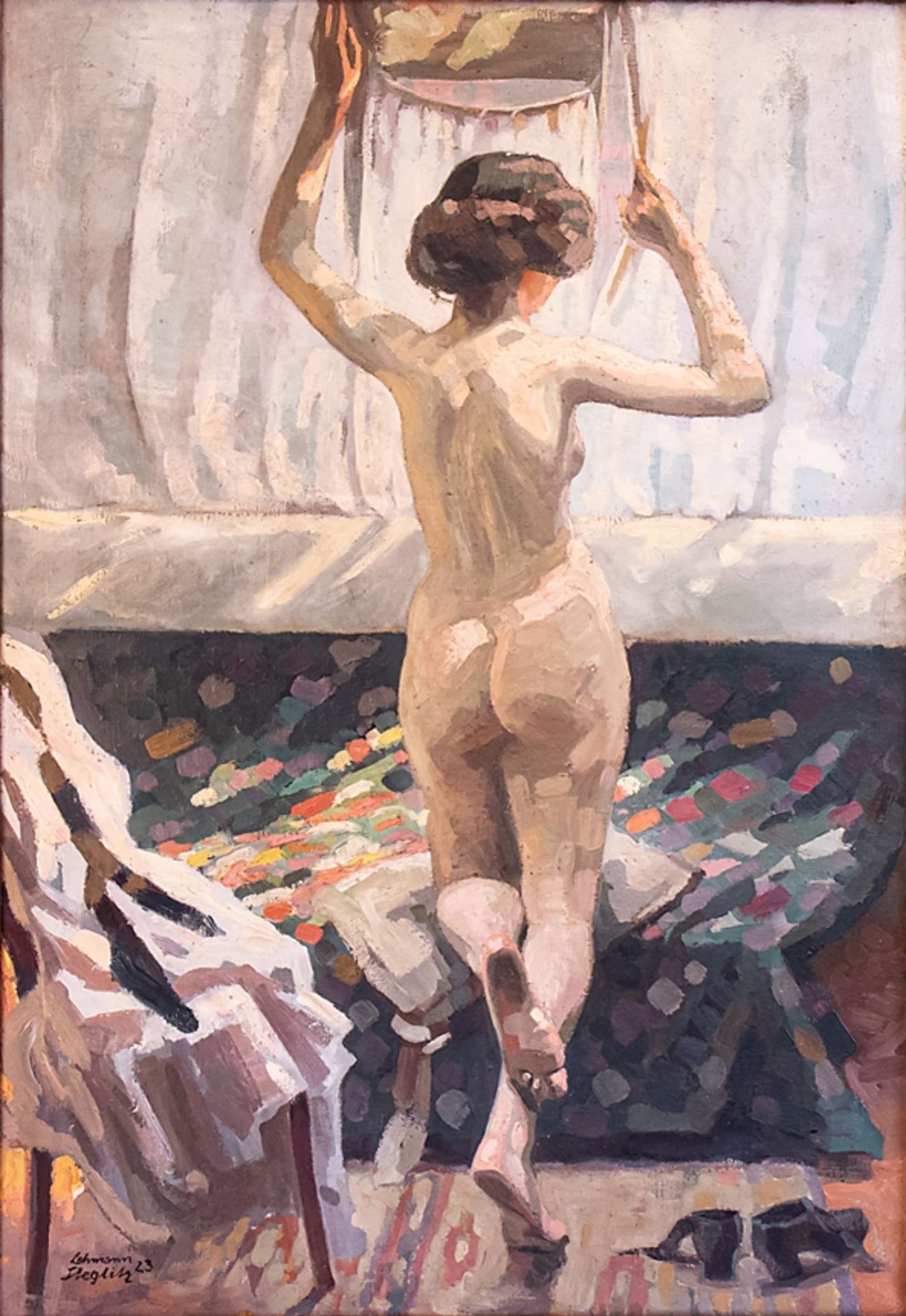 Martin Lehmann-Steglitz (1884 - 1950) Female nude, oil on canvas, dated 1923 - Image 4 of 4