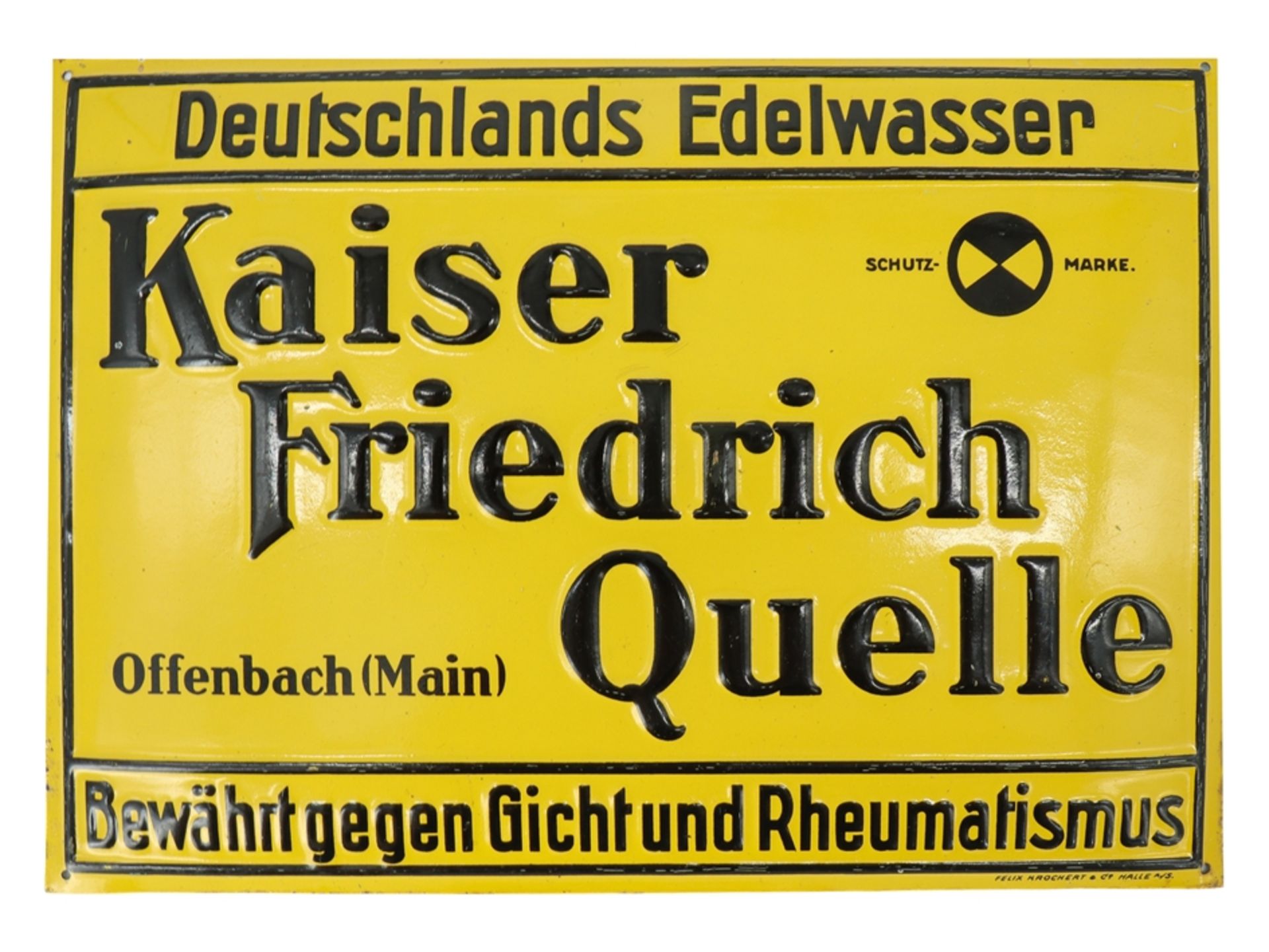 Tin sign Kaiser Friedrich Quelle, Offenbach am Main around 1920 - Image 4 of 4