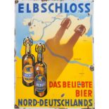 Emailschild Elbschloss Bier, Hamburg Altona, um 1930