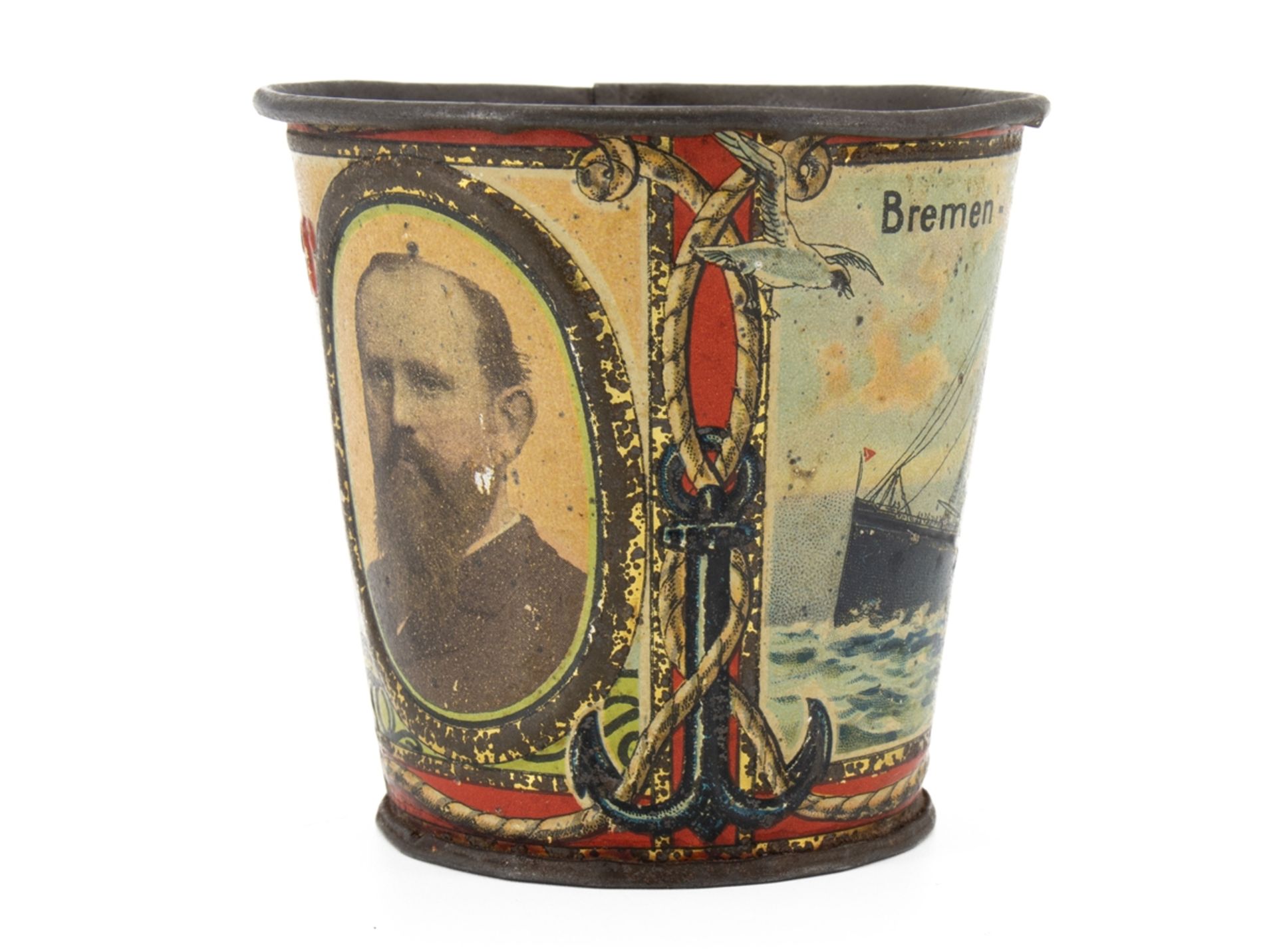 Mug Bremen-Amerika Linie, Art Nouveau, around 1900 - Image 5 of 7