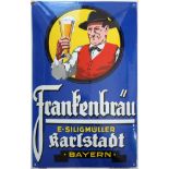 Enamel sign Frankenbräu, Karlstadt/Bavaria, around 1920