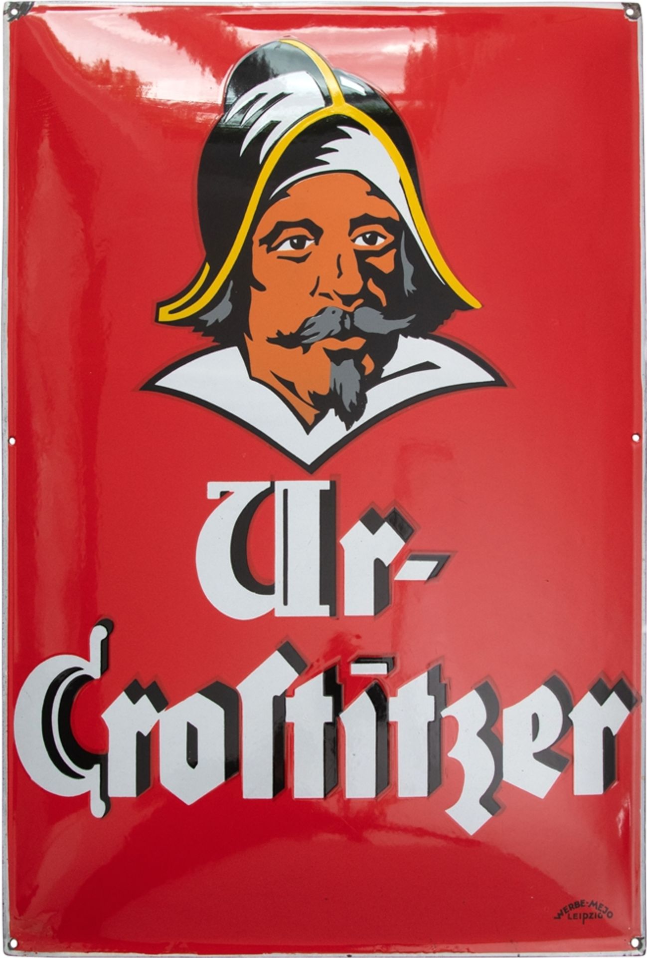 Enamel sign brewery Ur-Crostitzer, dream condition! Krostitz near Leipzig, around 1920	