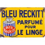 Emailschild Bleu Reckitt, Plaque Émaillée, Frankreich um 1930