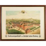 Großformatige Ansicht der Brauerei Lederer Nürnberg, um 1900