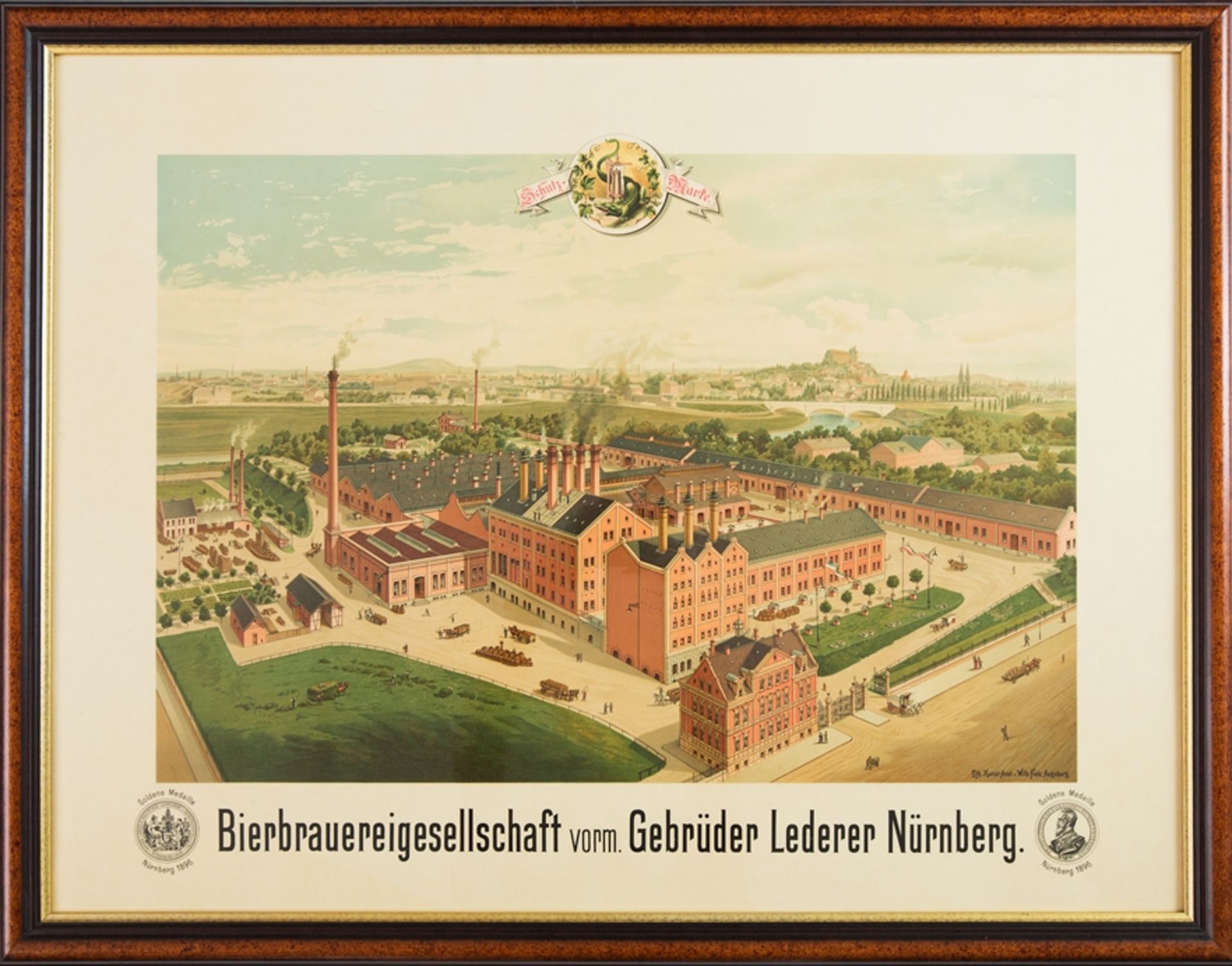 Large-format view of the Lederer brewery in Nuremberg, around 1900