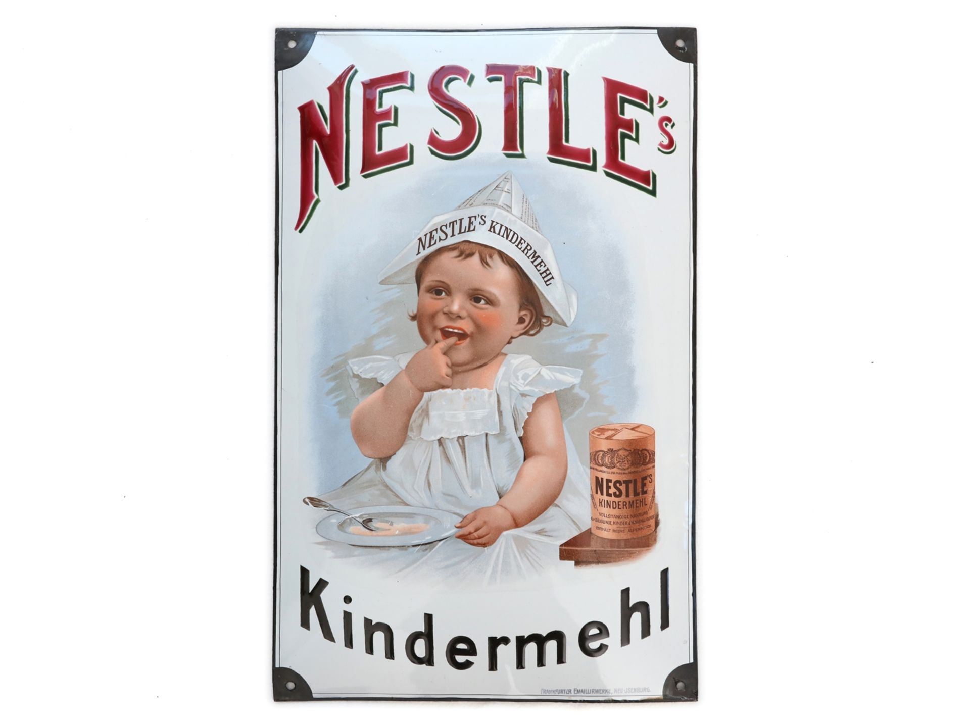 Emailschild Nestle Kindermehl - im Traumzustand! Um 1900 - Bild 7 aus 7