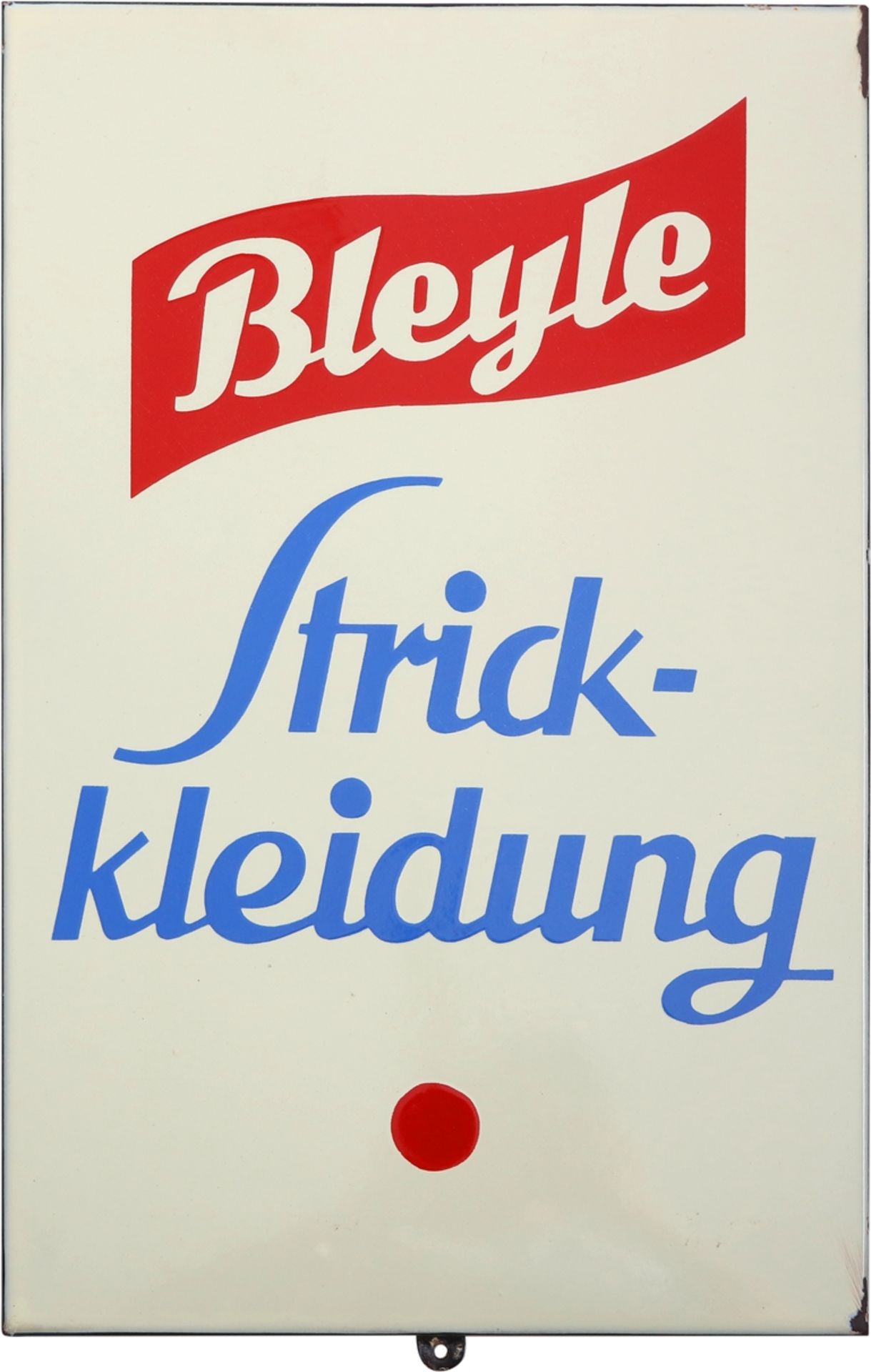 Enamel sign Bleyle Strickkleidung, Stuttgart around 1950