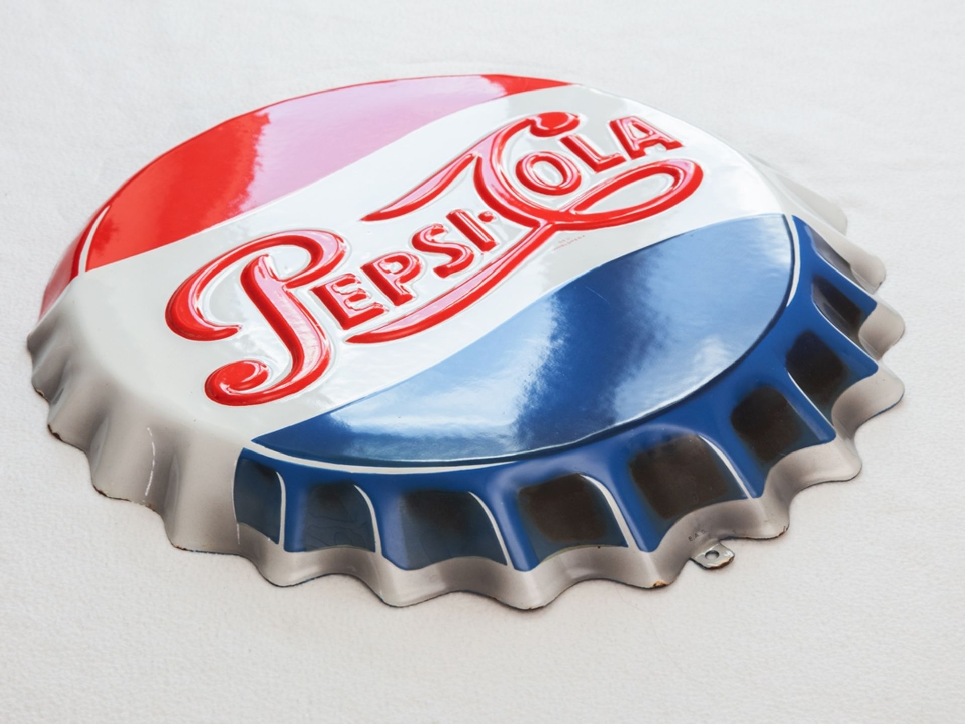 Emailschild Pepsi Cola Deckel im Traumzustand! Niederlande um 1950 - Bild 2 aus 7