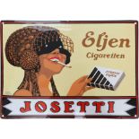 Emailschild Josetti Eljen Cigaretten -  im Traumzustand, Berlin um 1920