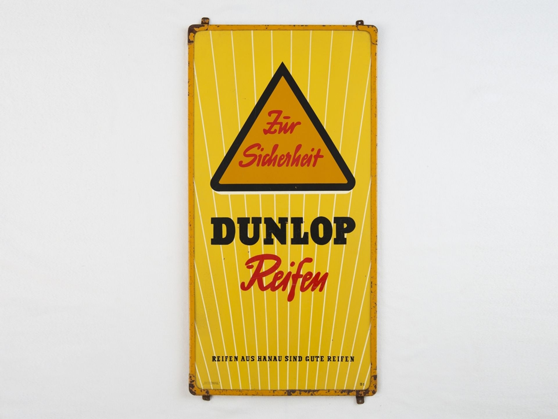 Werbeschild Dunlop Reifen, Hanau um 1950 - Bild 3 aus 3