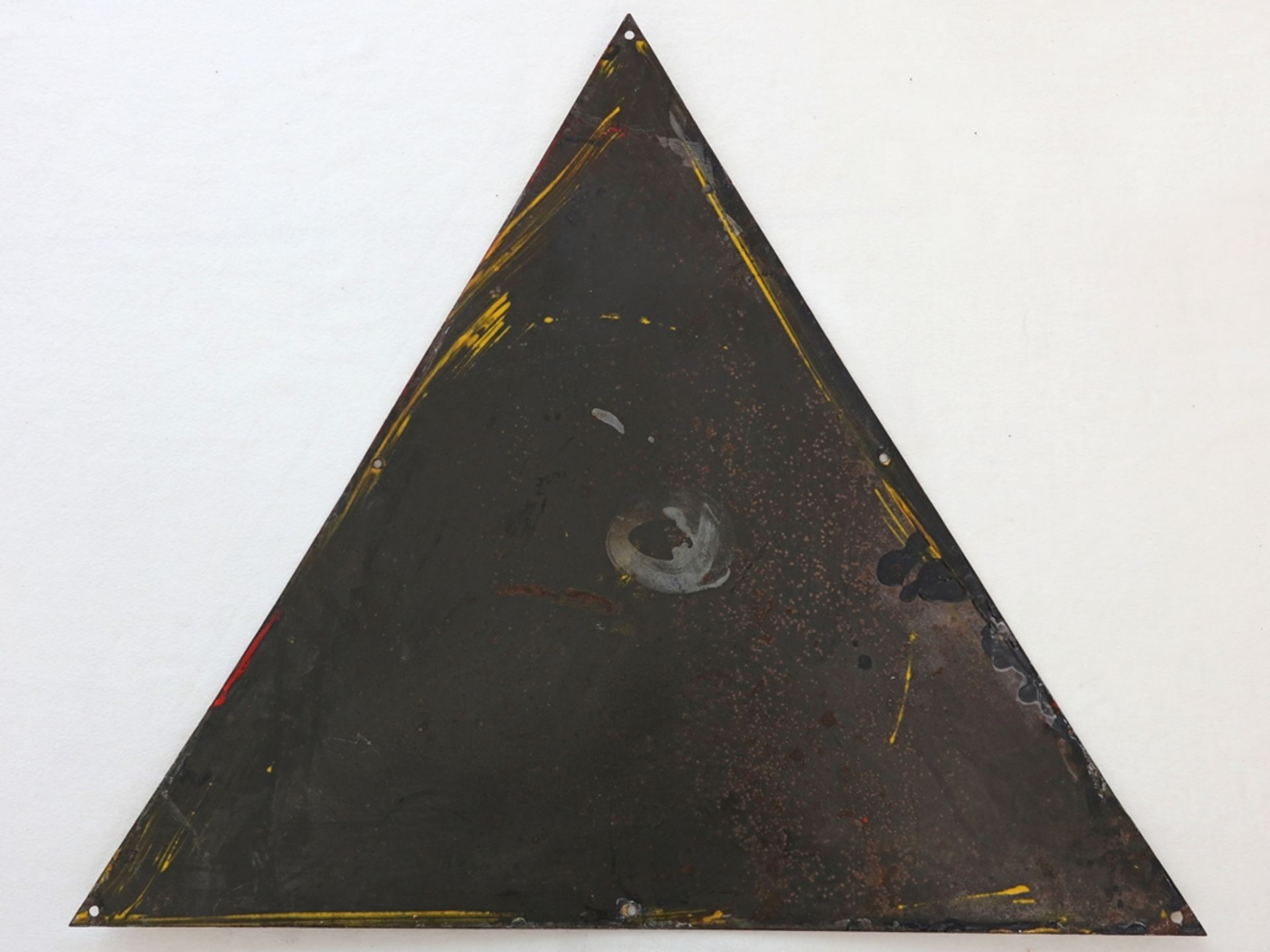 Emailschild Shell Dreieck Frankreich, huiles pour moteurs, um 1930 - Bild 5 aus 6