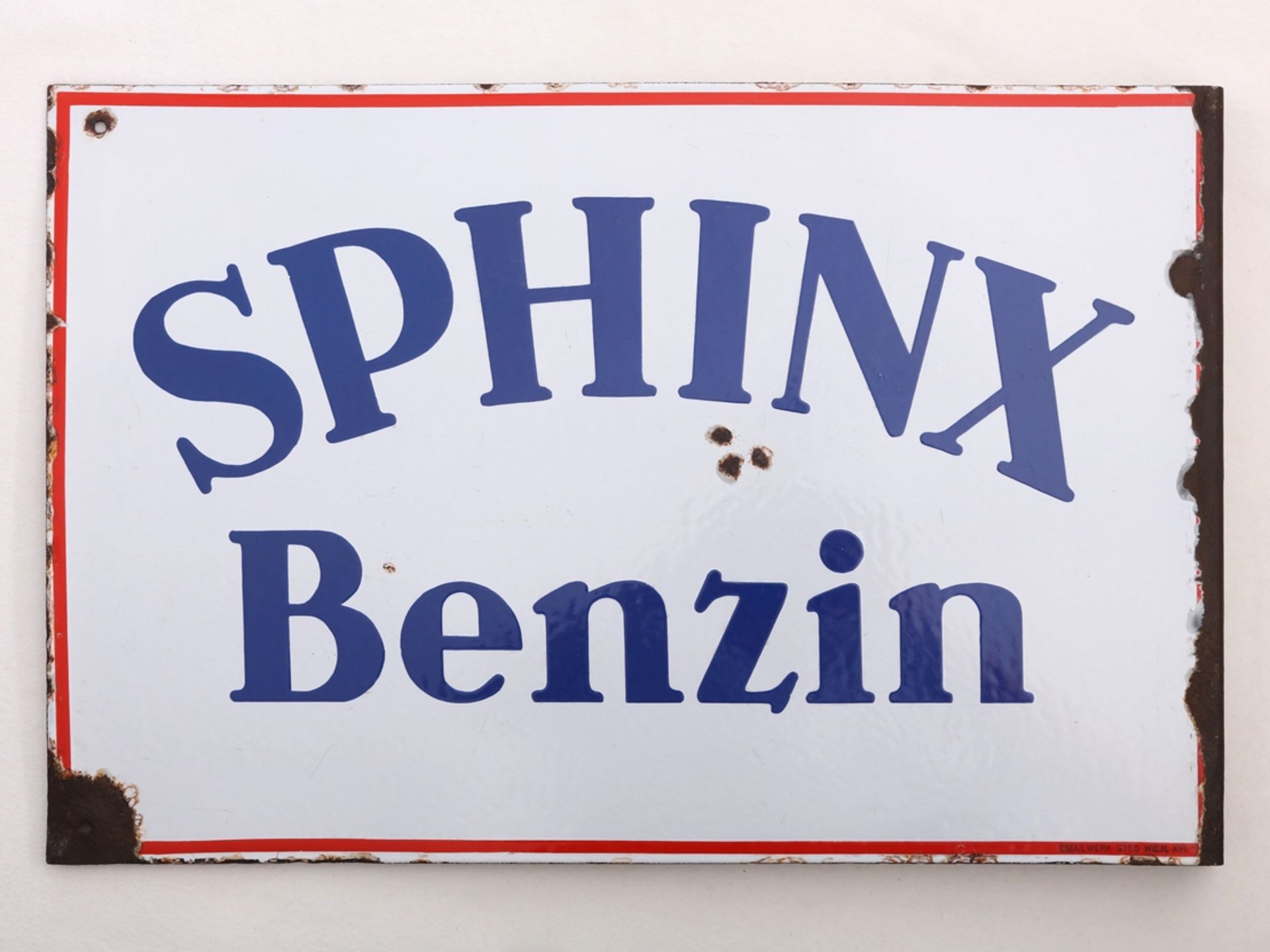 Enamel sign Sphinx petrol, Austria, around 1920  - Image 6 of 7